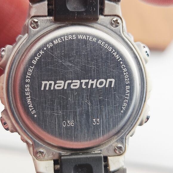 Marathon Unisex Sport Watch Digital Timer Stopwatch Silver Black Running Workout - Picture 6 of 6